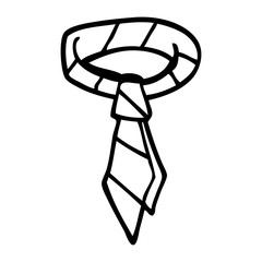 line drawing cartoon office tie