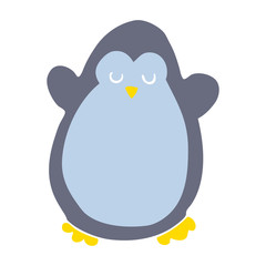 flat color style cartoon penguin