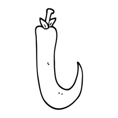 line drawing cartoon red hot chilli pepper