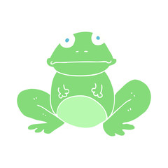 flat color illustration of a cartoon frog