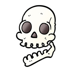 cartoon doodle skull