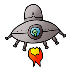 cartoon doodle alien spaceship