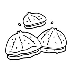 line drawing cartoon fresh oysters