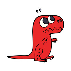 cartoon doodle roaring t rex