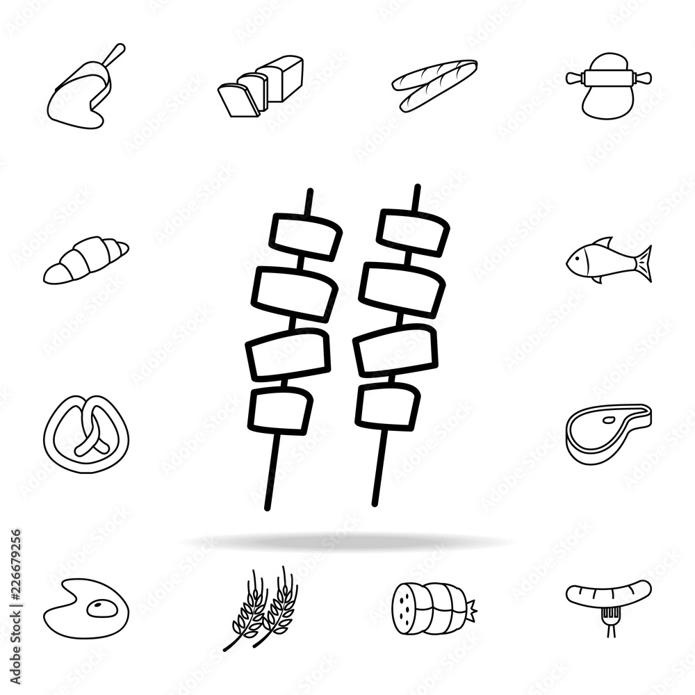 Poster meat on skewers icon. food icons universal set for web and mobile