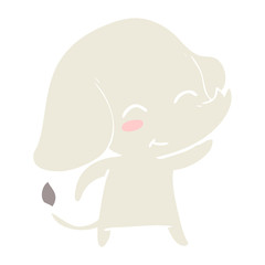 cute flat color style cartoon elephant
