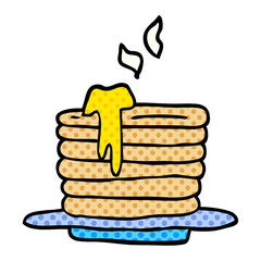 cartoon doodle stack of pancakes