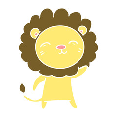flat color style cartoon lion