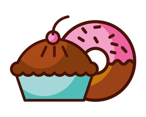 cake and donut sweet food dessert