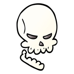 cartoon doodle halloween skull