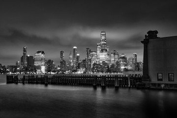 Obraz na płótnie Canvas Manhattan midtown skyline at twilight over Hudson river , New York City