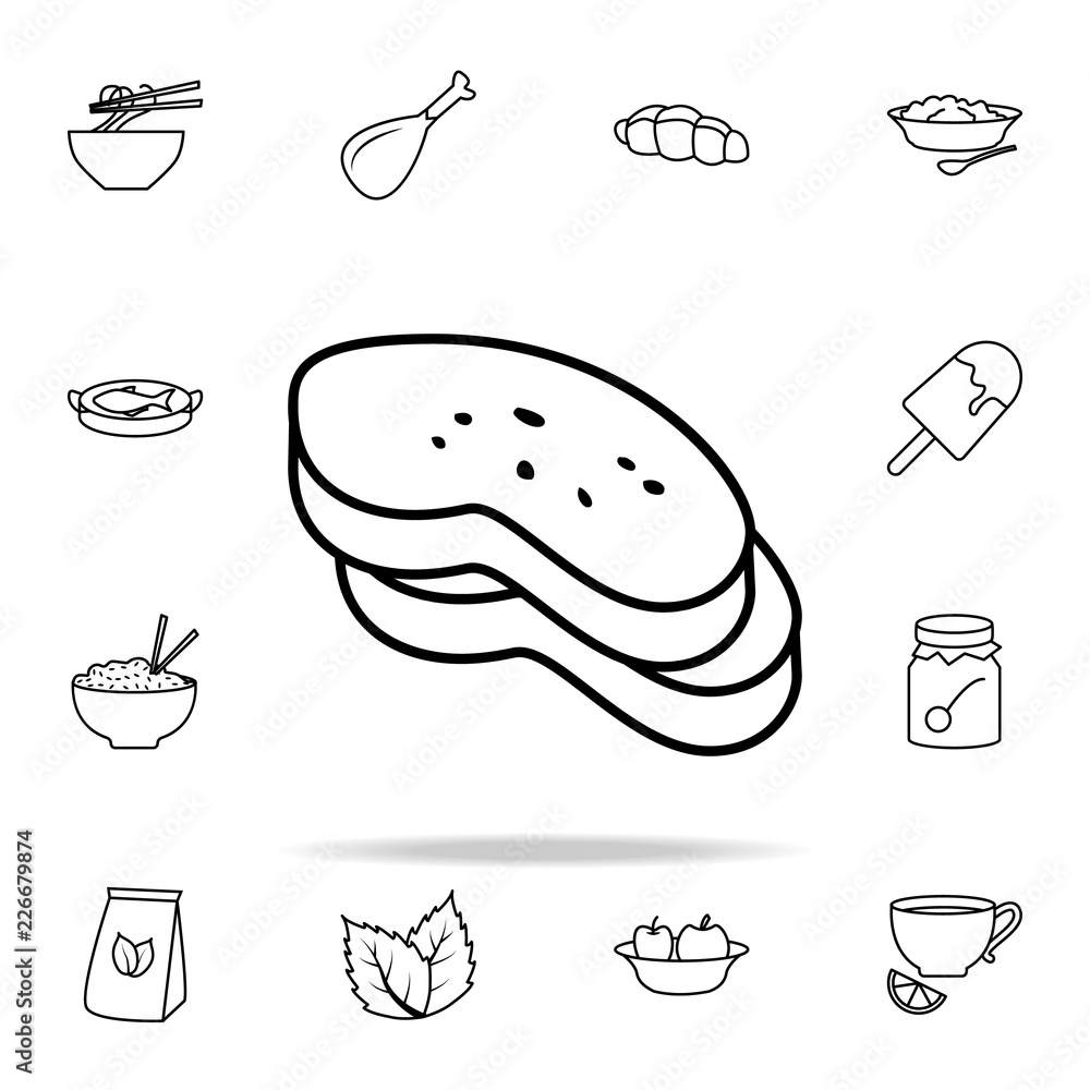 Poster sliced ??bread icon. food icons universal set for web and mobile