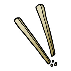 cartoon doodle wooden chopsticks