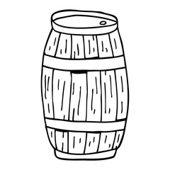 line drawing cartoon of a barrel