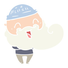 happy man with beard and winter hat