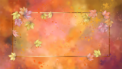 Autumn banner with frame