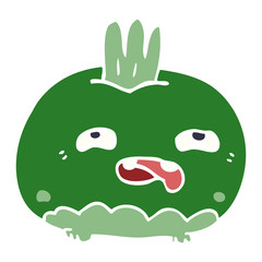 cartoon doodle happy root vegetable