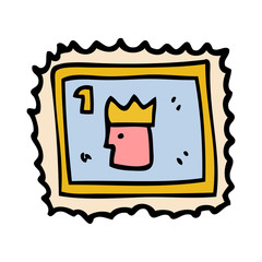 cartoon doodle stamp with royal face