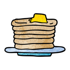 cartoon doodle stack of pancakes
