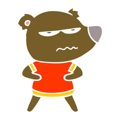 annoyed bear flat color style cartoon
