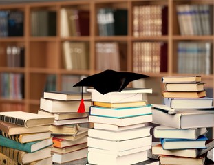 Old books on dark  background