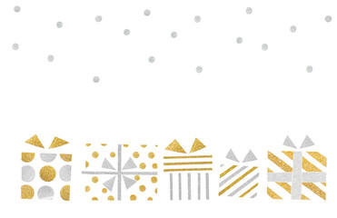 Gift boxes paper cut on white background - isolated