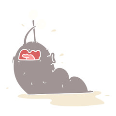 gross flat color style cartoon slug