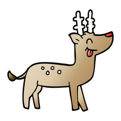 cartoon doodle happy reindeer