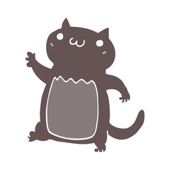 flat color style cartoon cat