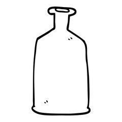 line drawing cartoon clear glass bottle