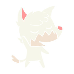 friendly flat color style cartoon fox