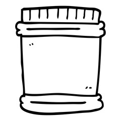 line drawing cartoon vitamin pots