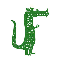 cartoon doodle magical dragon