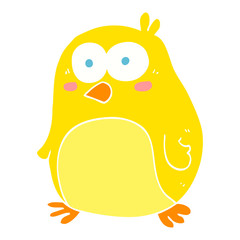 flat color illustration of a cartoon bird