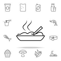 hot food in a plate icon. Food icons universal set for web and mobile