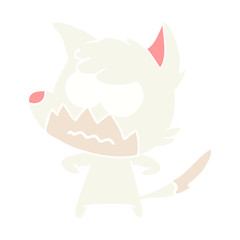 flat color style cartoon annoyed fox