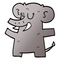 cartoon doodle standing elephant
