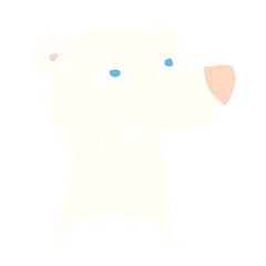 flat color style cartoon polar bear showing teeth