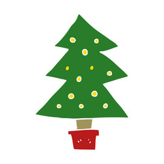 flat color style cartoon christmas tree