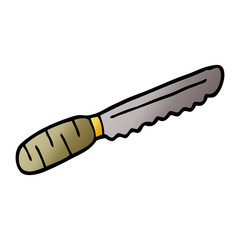 cartoon doodle bread knife