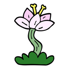 cartoon doodle lilly flower