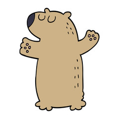 cartoon doodle bear standing