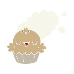 cute flat color style cartoon pie