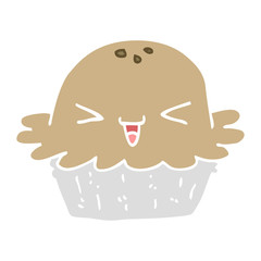 cute flat color style cartoon pie