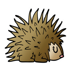 cartoon doodle spiky hedgehog