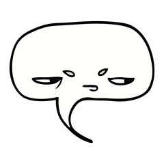 cartoon doodle speech bubble with face