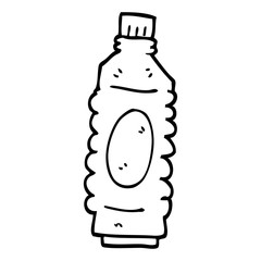 line drawing cartoon water bottle