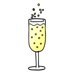 cartoon doodle champagne flute