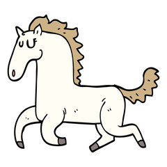 cartoon doodle running horse