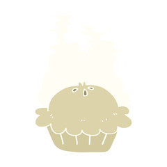 flat color illustration of a cartoon pie